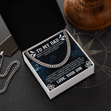 To My Dad Cuban Link Chain, To My Dad Gift, Dad Gifts from Daughter, Dad Gifts, Thank You Dad Gift, Father Necklace, Father's Day Gifts for Dad from Daughter-Son, Gift From Son, Papa Gift, Father's Day Jewelry