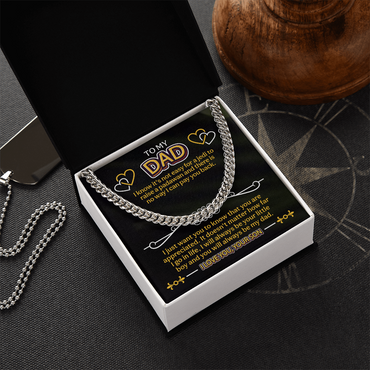 To My Dad Cuban Link Chain, To My Dad Gift, Dad Gifts from Daughter, Dad Gifts, Thank You Dad Gift, Father Necklace, Father's Day Gifts