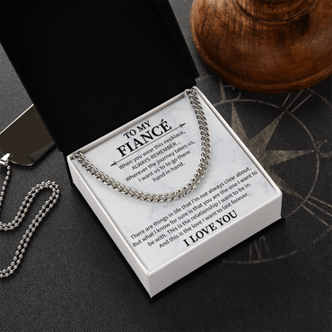 To my fiancé necklace - Necklace For Boyfriend  Cuban Link Chain – My Life, My Love, My Bestfriend