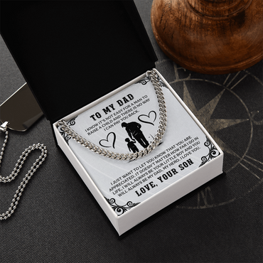 To My Dad Cuban Link Chain, To My Dad Gift, Dad Gifts from Daughter, Dad Gifts, Thank You Dad Gift, Father Necklace, Father's Day Gifts for Dad from Daughter-Son, Gift From Son, Papa Gift, Father's Day Jewelry, Necklace For Dad, Father's Day Necklace