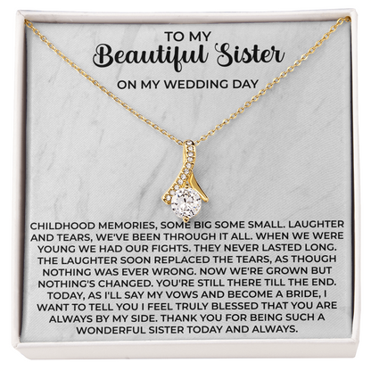 To my beautiful sister necklace - To My Beautiful Sister gifts, Birthday Christmas Gift For Little Sister Big Sister