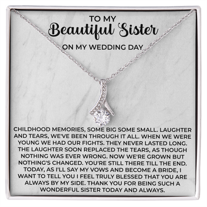 To my beautiful sister necklace - To My Beautiful Sister gifts, Birthday Christmas Gift For Little Sister Big Sister