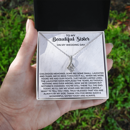 To my beautiful sister necklace - To My Beautiful Sister gifts, Birthday Christmas Gift For Little Sister Big Sister