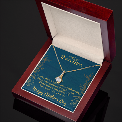 Bonus Mom Necklace Gift, Stepmother Stepmom Gift, Mother's Day Gift