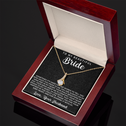 To my beautiful Bride Necklace - Wedding Day Gift for bride from Groom, To my Beautiful Bride Gift from Groom to Bride Gift Wedding Day