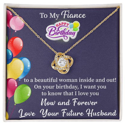 To my fiancé Love Knot Necklace (Yellow & White Gold Variants)