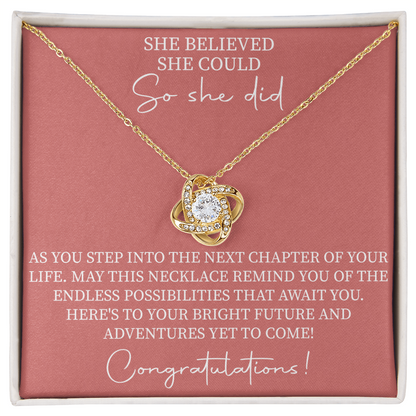 She believed she could so she did necklace, Graduation Gift for Her, Motivational Jewelry