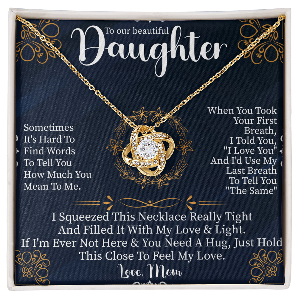 To My Daughter Graduation Gift, Love Knot Necklace for Daughter, Wedding Gift from Parents, Daughter Birthday Present, To My Daughter Jewelry Gift