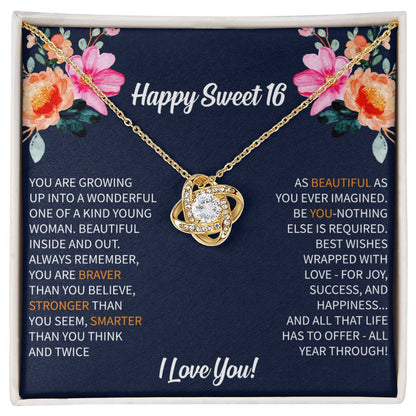 Sweet 16 Necklace - Sweet Sixteen, Daughter, Granddaughter, Niece, Friend, Heartfelt Card & Jewelry Gift for 16th Birthday