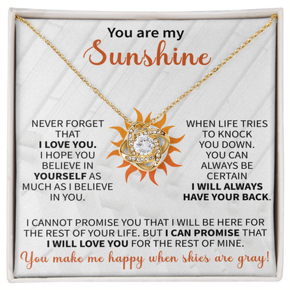 You are My Sunshine Necklace, Inspirational Sunshine Sunflower Necklaces Sunflower Pendant for Mom Girlfriend Sister Wife Daughter