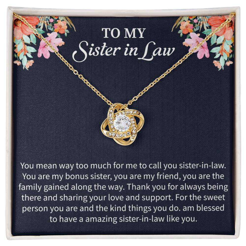 Sister-in-Law Wedding Gift Necklace 14k Gold & Cubic Zirconia, Perfect Gift for Weddings or Special Occasions