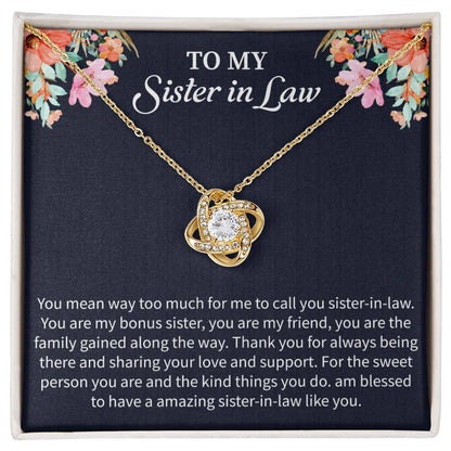 Sister-in-Law Wedding Gift Necklace 14k Gold & Cubic Zirconia, Perfect Gift for Weddings or Special Occasions