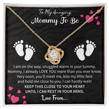 Mommy-to-Be Love Knot Necklace – MD103