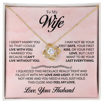 To My Beloved Wife - Heartfelt Love Necklace, Gift of Devotion & Forever Bond