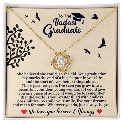 To the Badass Graduate Love Knot Necklace