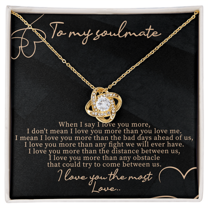 To My Soulmate Necklace, Soul Mate Necklace For Women, Beautiful Soulmates Jewelry For Her, Promise Love Box, Gift For Wife Couple Girlfriend Pendant Forever, Wedding Anniversary