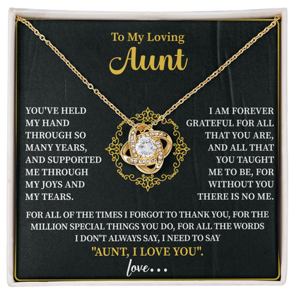 To my loving Aunt Love Knot Necklace
