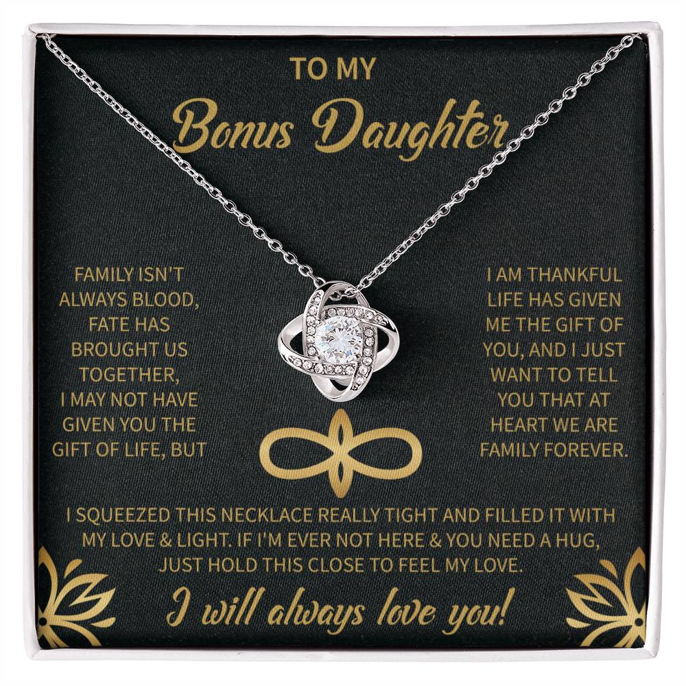To My Bonus Daughter - Forever Love Necklace, Step daughter, Adopted daughter, daughter in law gift, future daughter, from step dad, from step mom, from step dad