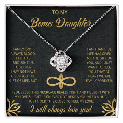 To My Bonus Daughter - Forever Love Necklace, Step daughter, Adopted daughter, daughter in law gift, future daughter, from step dad, from step mom, from step dad