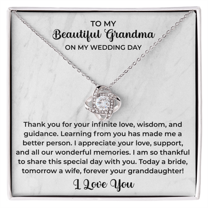 To my beautiful grandma necklace From Grandkids, Granddaughter, You Are The World Grandma, weddings gifts