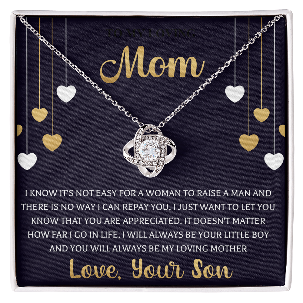 To My Best Mom Necklace Love Knot Necklace Gift For Mom From Son