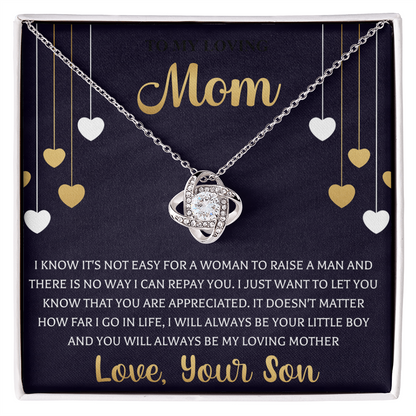 To My Best Mom Necklace Love Knot Necklace Gift For Mom From Son