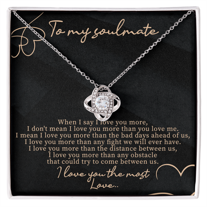 To My Soulmate Necklace, Soul Mate Necklace For Women, Beautiful Soulmates Jewelry For Her, Promise Love Box, Gift For Wife Couple Girlfriend Pendant Forever, Wedding Anniversary