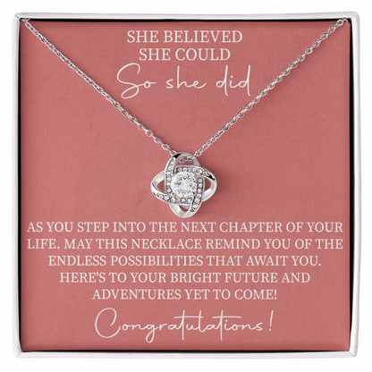 She believed she could so she did necklace, Graduation Gift for Her, Motivational Jewelry