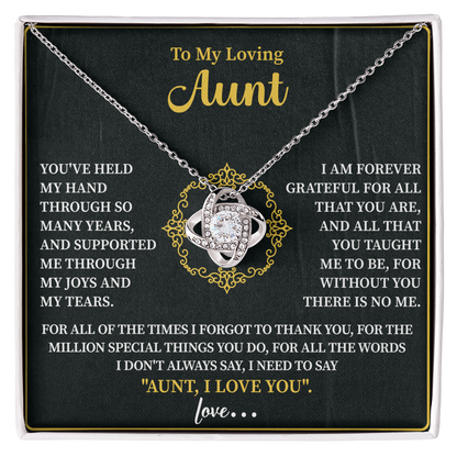 To my loving Aunt Love Knot Necklace