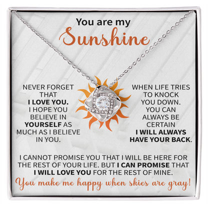 You are My Sunshine Necklace, Inspirational Sunshine Sunflower Necklaces Sunflower Pendant for Mom Girlfriend Sister Wife Daughter