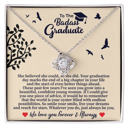 To the Badass Graduate Love Knot Necklace