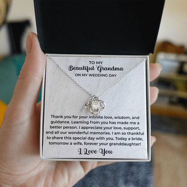 To my beautiful grandma necklace From Grandkids, Granddaughter, You Are The World Grandma, weddings gifts