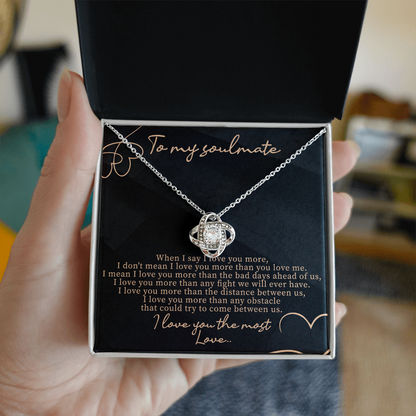 To My Soulmate Necklace, Soul Mate Necklace For Women, Beautiful Soulmates Jewelry For Her, Promise Love Box, Gift For Wife Couple Girlfriend Pendant Forever, Wedding Anniversary