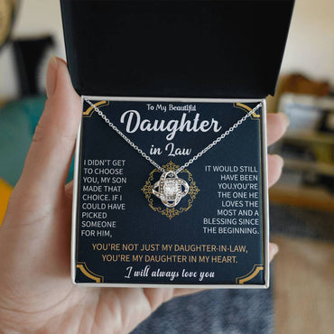 To my Beautiful Daughter in Law Love Knot Necklace - Gifts for Daughter in Law