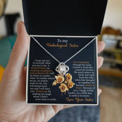 To my unbiological sister Love Knot Necklace