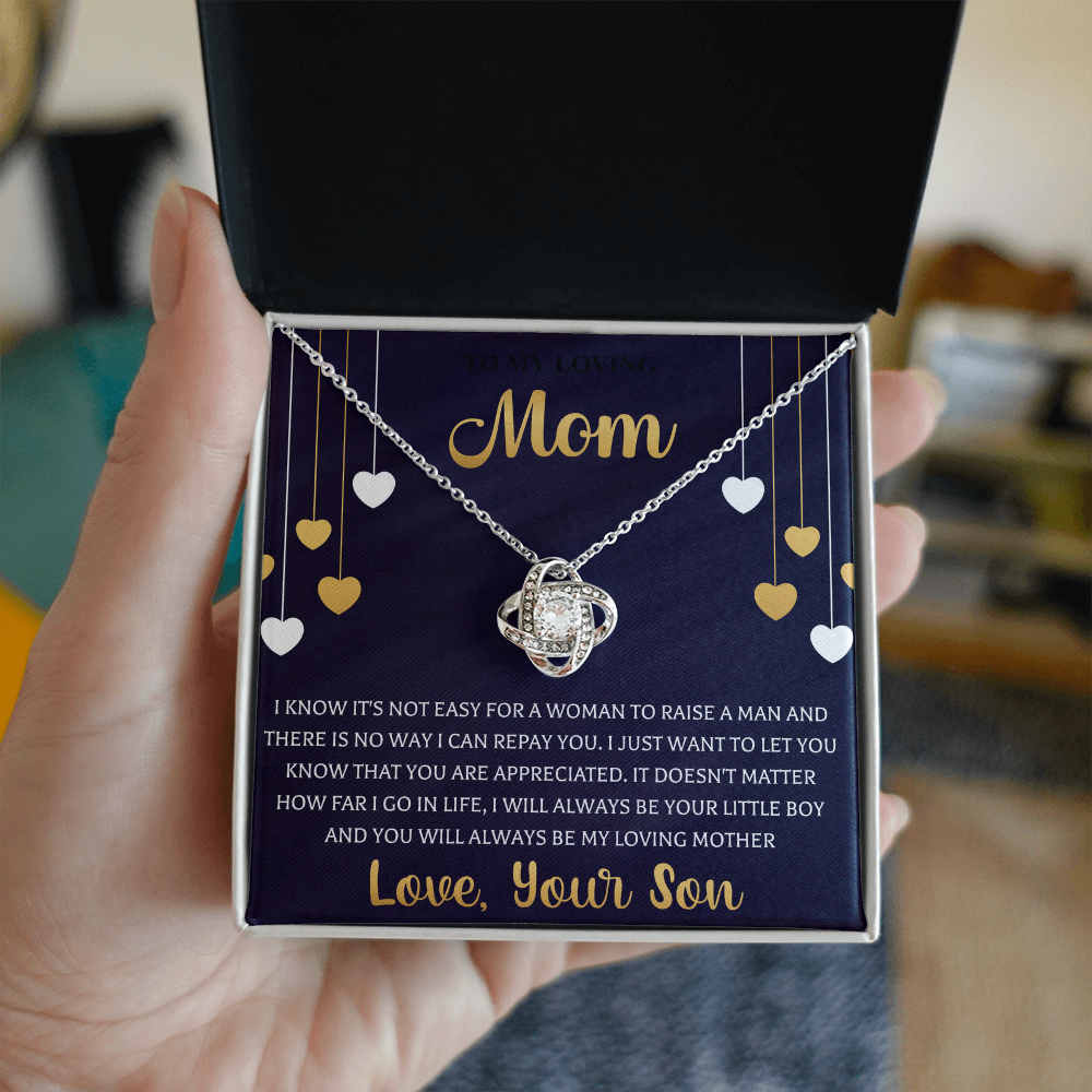 To My Best Mom Necklace Love Knot Necklace Gift For Mom From Son
