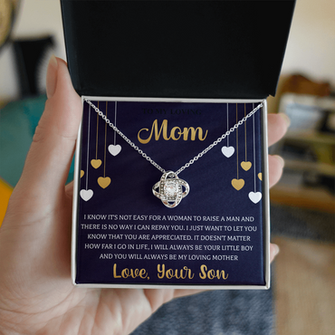 To My Best Mom Necklace Love Knot Necklace Gift For Mom From Son