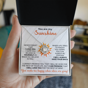 You are My Sunshine Necklace, Inspirational Sunshine Sunflower Necklaces Sunflower Pendant for Mom Girlfriend Sister Wife Daughter