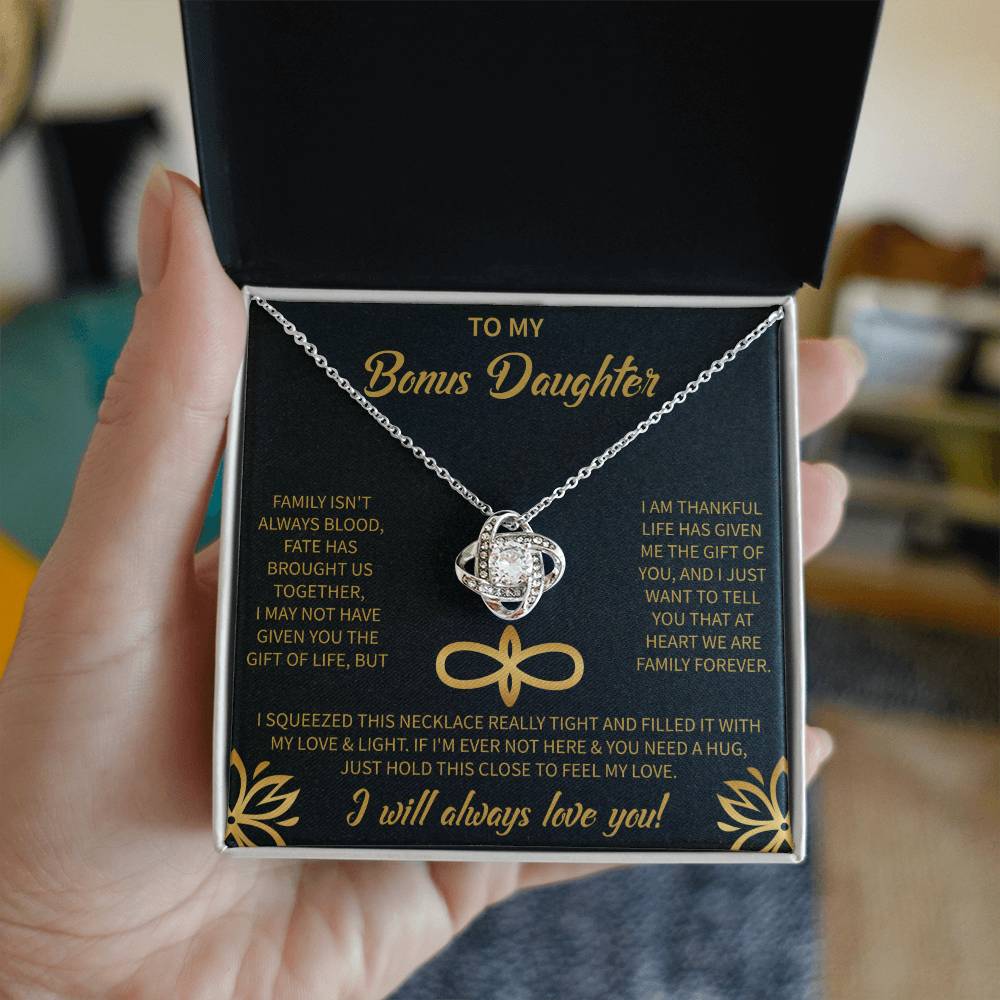 To My Bonus Daughter - Forever Love Necklace, Step daughter, Adopted daughter, daughter in law gift, future daughter, from step dad, from step mom, from step dad