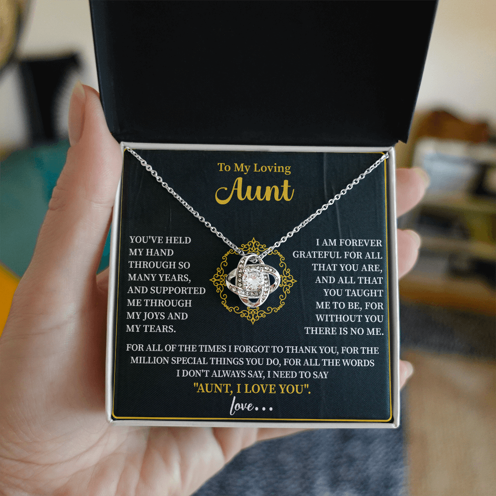 To my loving Aunt Love Knot Necklace