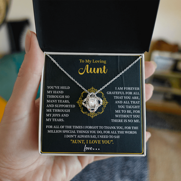 To my loving Aunt Love Knot Necklace