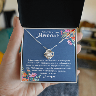 To my beautiful memaw Love Knot Necklace - The Perfect Gift for Your MeMaw - Necklace for Memaw, Memaw, Pendant, Granny Christmas Pendant, Grandmother