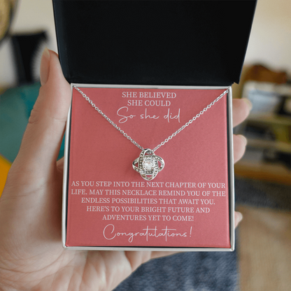 She believed she could so she did necklace, Graduation Gift for Her, Motivational Jewelry