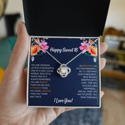 Sweet 16 Necklace - Sweet Sixteen, Daughter, Granddaughter, Niece, Friend, Heartfelt Card & Jewelry Gift for 16th Birthday