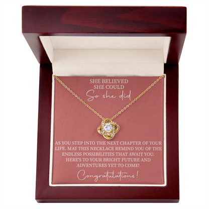 She believed she could so she did necklace, Graduation Gift for Her, Motivational Jewelry