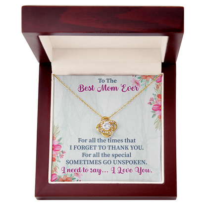 To the best mom ever Love Knot Necklace