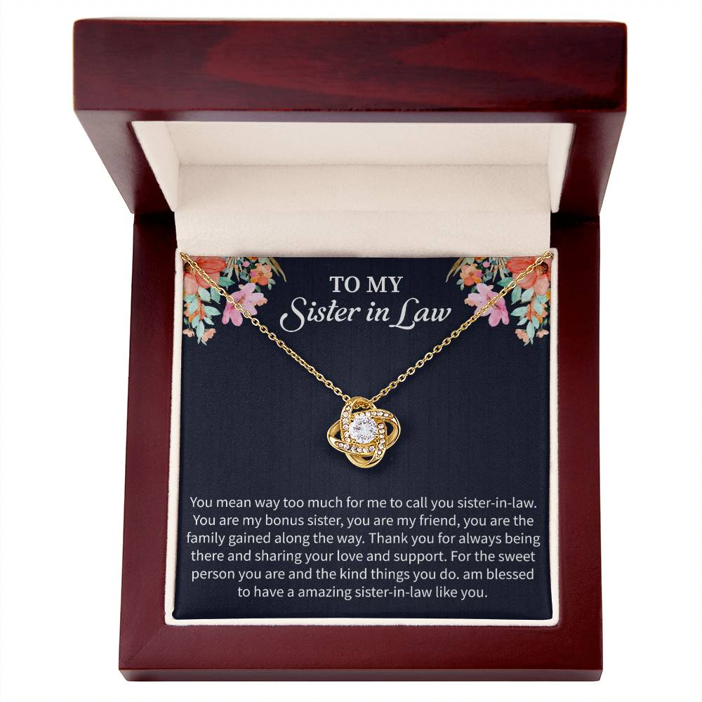 Sister-in-Law Wedding Gift Necklace 14k Gold & Cubic Zirconia, Perfect Gift for Weddings or Special Occasions