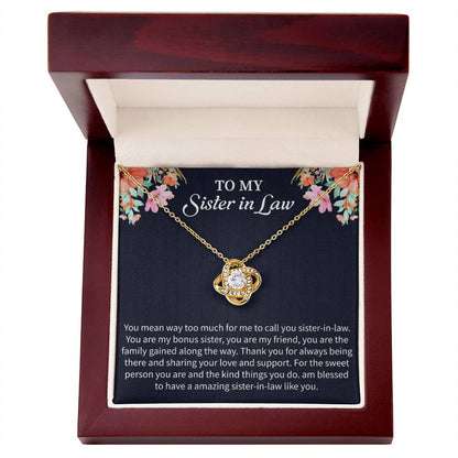 Sister-in-Law Wedding Gift Necklace 14k Gold & Cubic Zirconia, Perfect Gift for Weddings or Special Occasions