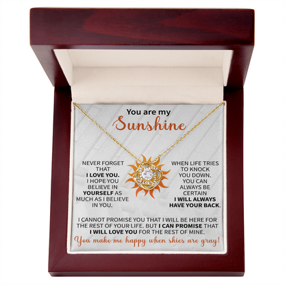 You are My Sunshine Necklace, Inspirational Sunshine Sunflower Necklaces Sunflower Pendant for Mom Girlfriend Sister Wife Daughter