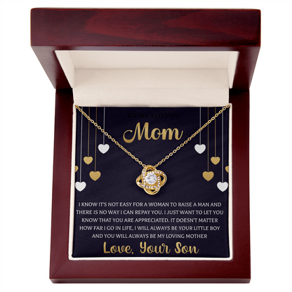 To My Best Mom Necklace Love Knot Necklace Gift For Mom From Son